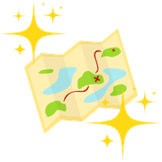 Illustration med karta som symboliserar hur man bäst guidar sig till ett casino med Swish