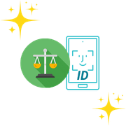 Vågskålar för att illustrera juridiken kring casinon med BankID