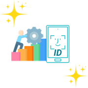 Staplar där någon knuffar ett kugghjul uppåt för att illustrera utmaningarna med casinon med BankID