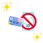 Betalkort och ett överstruket BankID för att illustrera betalningsmetoder på casinon utan BankID