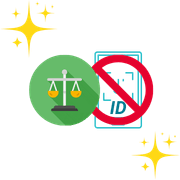 En våg och ett överstruket BankID för att illustrera juridiken för casinon utan BankID