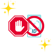 Stoppskylt och ett överstruket BankID för att illustrera utmaningar med casinon utan BankID